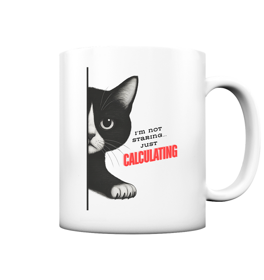 „Calculating Cat“ - Tasse matt