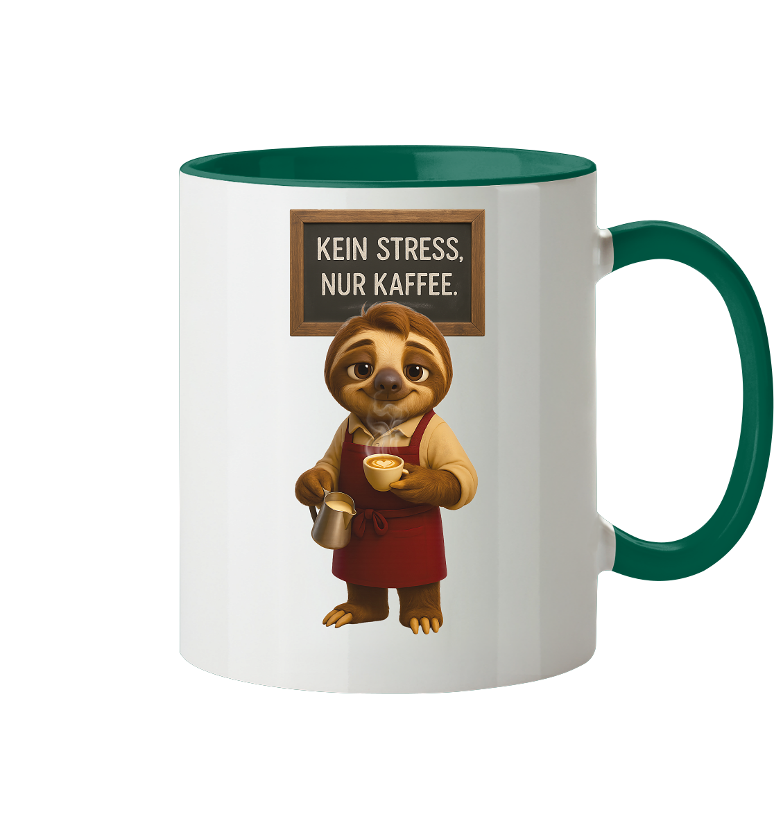 Slothies - "Kein Stress, nur Kaffee" - Männlich - Tasse zweifarbig