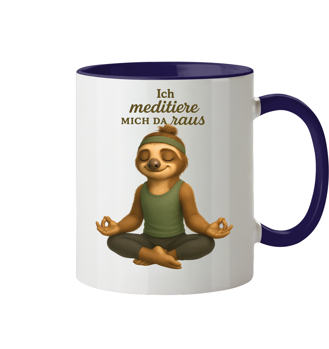 Slothies - Ich meditiere mich da raus. - Männlich - Tasse zweifarbig
