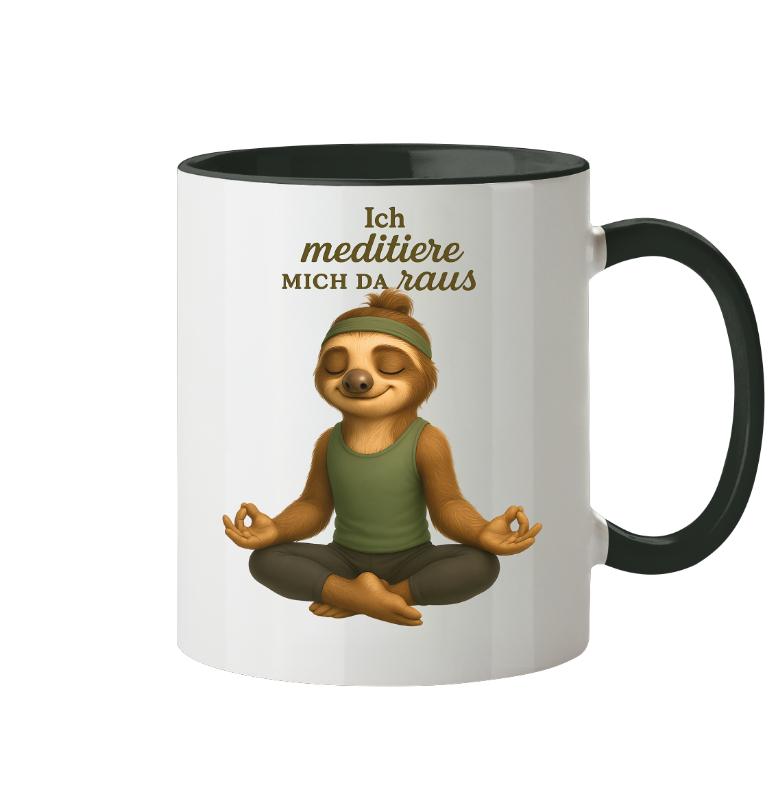 Slothies - Ich meditiere mich da raus. - Männlich - Tasse zweifarbig