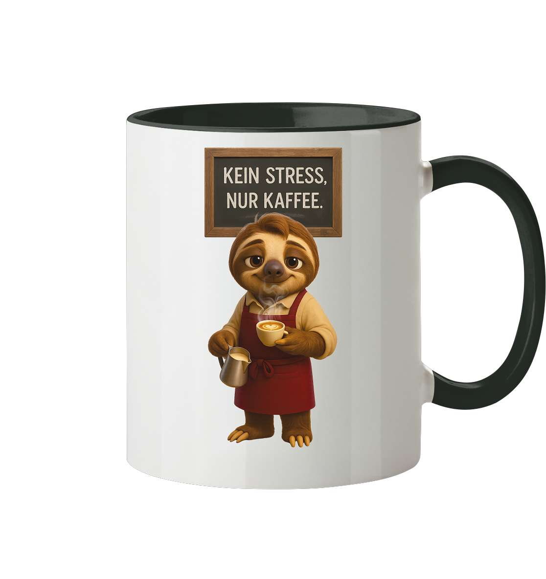 Slothies - "Kein Stress, nur Kaffee" - Männlich - Tasse zweifarbig