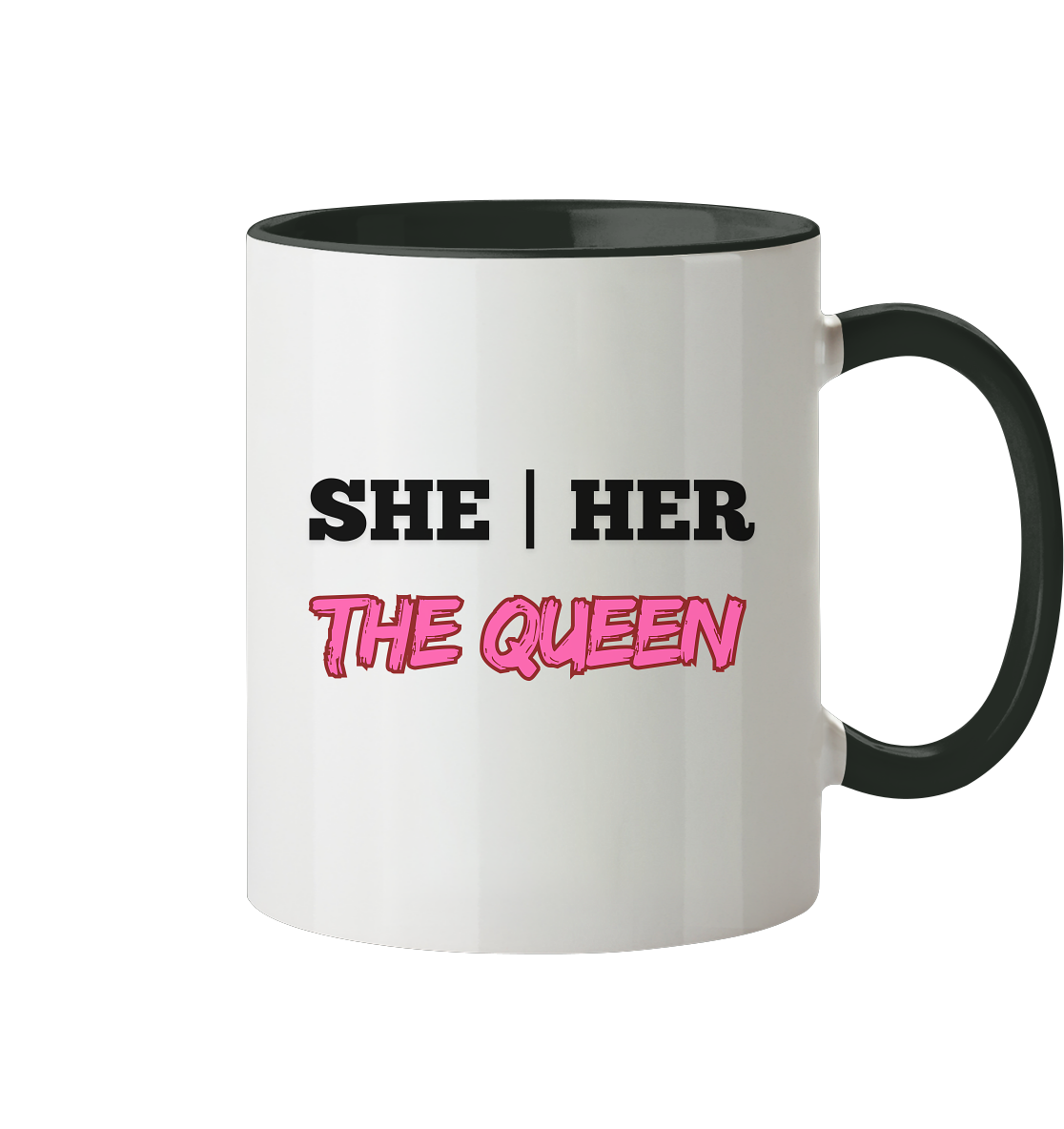 she / her – THE QUEEN - Tasse zweifarbig