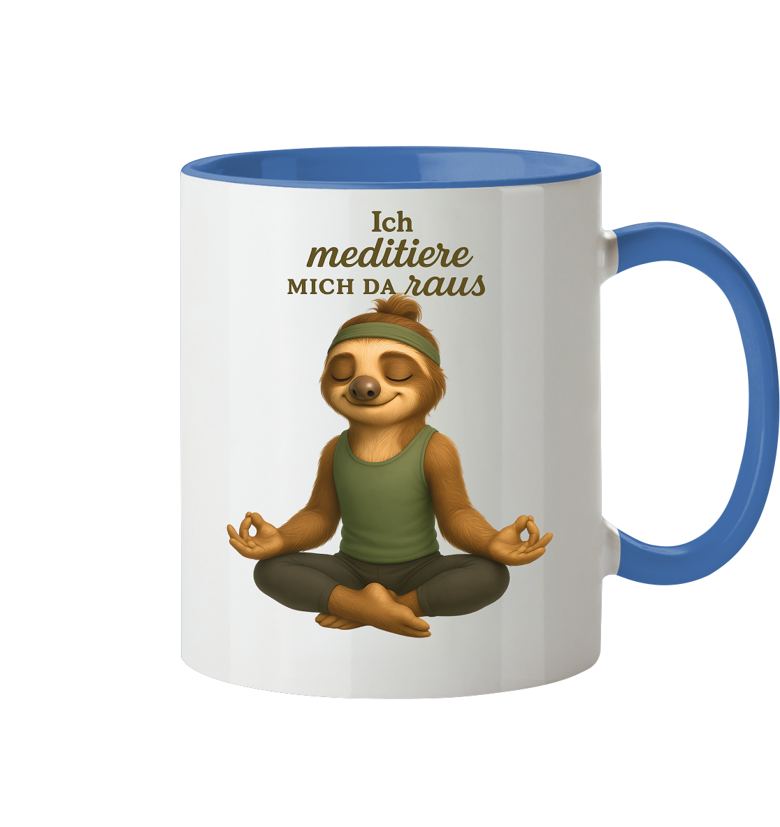 Slothies - Ich meditiere mich da raus. - Männlich - Tasse zweifarbig
