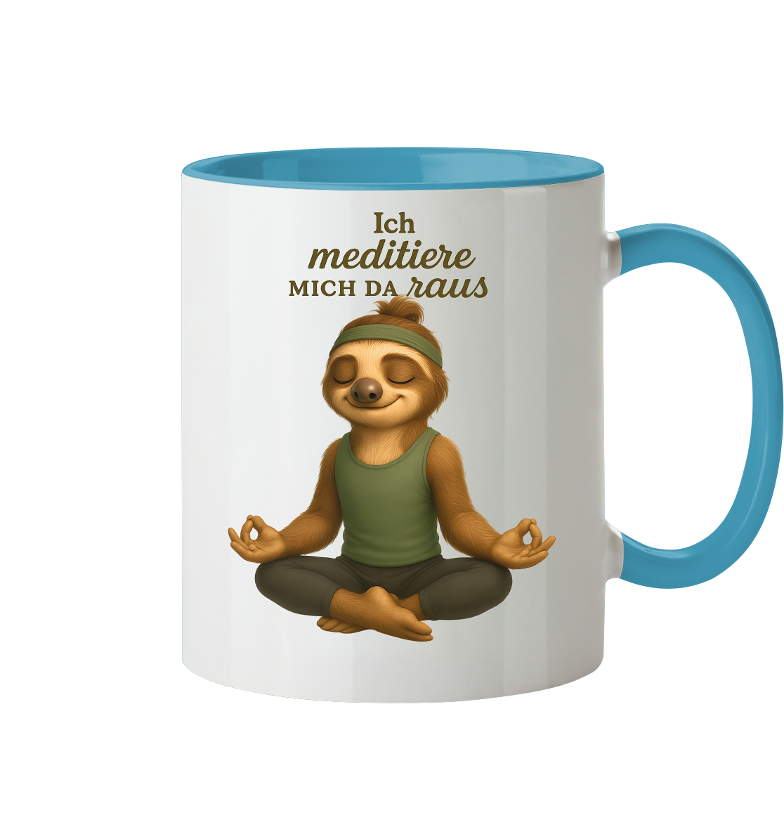 Slothies - Ich meditiere mich da raus. - Männlich - Tasse zweifarbig