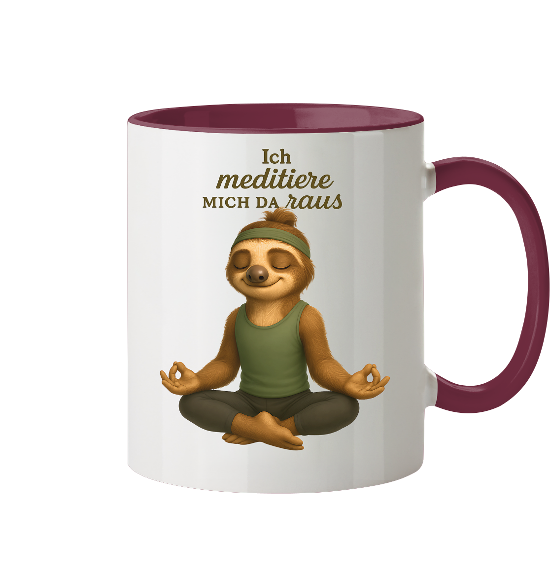 Slothies - Ich meditiere mich da raus. - Männlich - Tasse zweifarbig