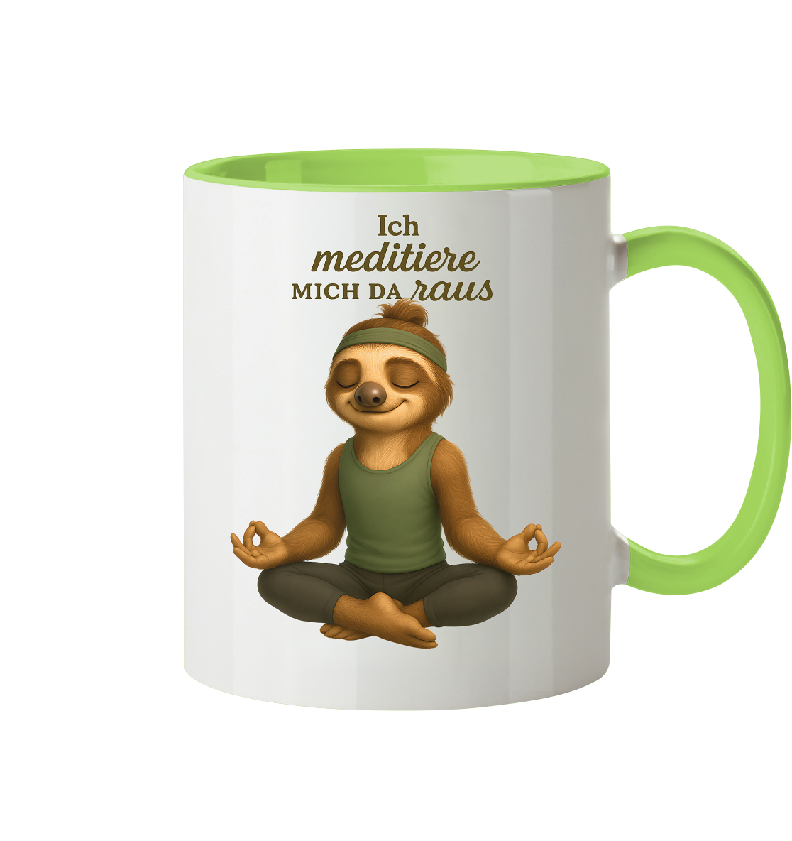 Slothies - Ich meditiere mich da raus. - Männlich - Tasse zweifarbig