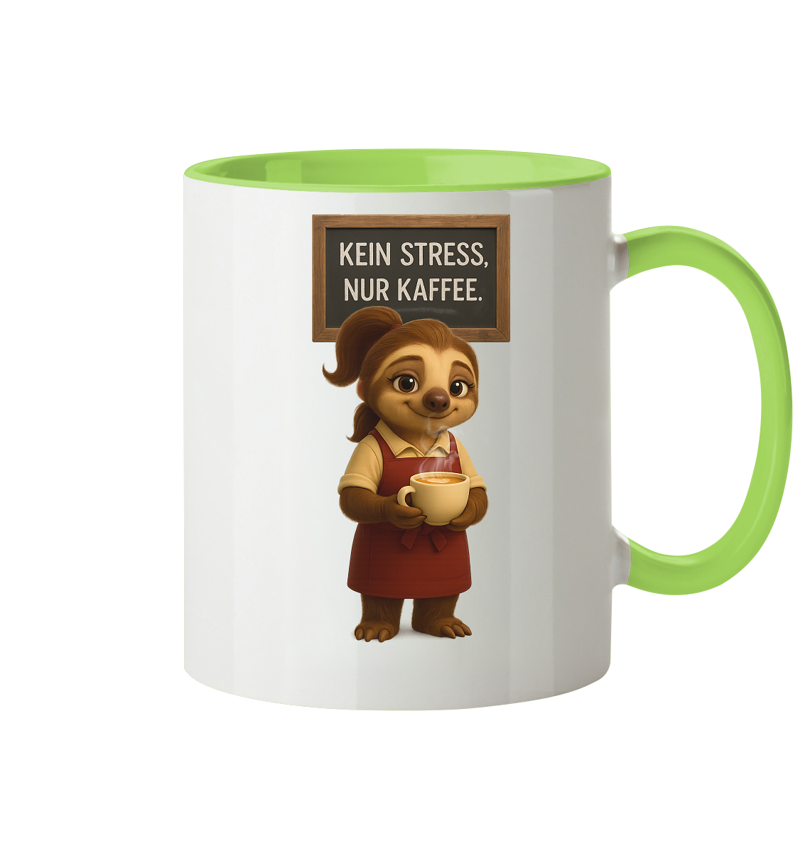 Slothies - "Kein Stress, nur Kaffee" - Weiblich - Tasse zweifarbig