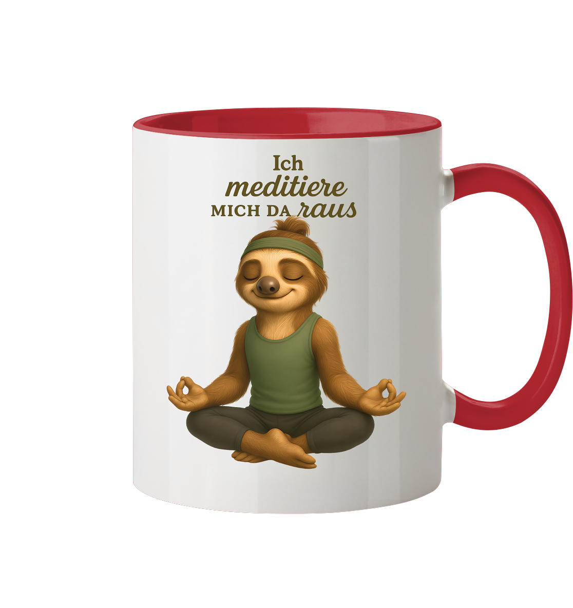 Slothies - Ich meditiere mich da raus. - Männlich - Tasse zweifarbig