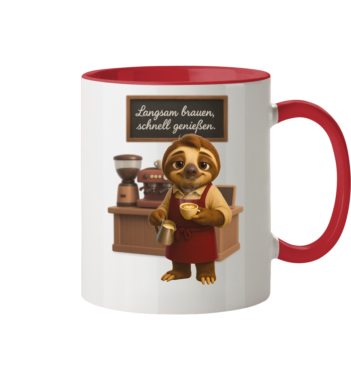 Slothies - "Langsam brauen, schenll genießen." - Männlich - Tasse zweifarbig