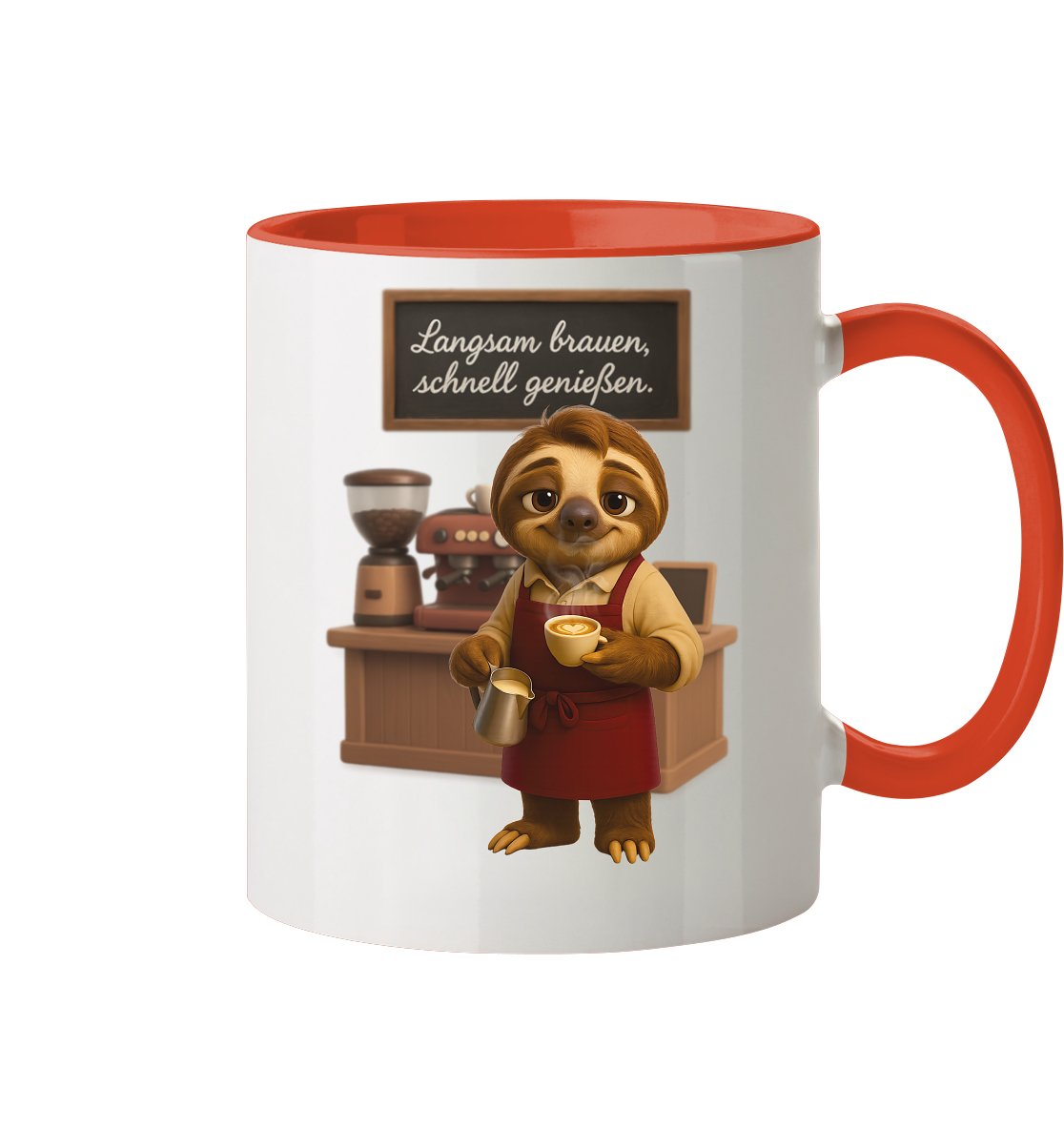 Slothies - "Langsam brauen, schenll genießen." - Männlich - Tasse zweifarbig