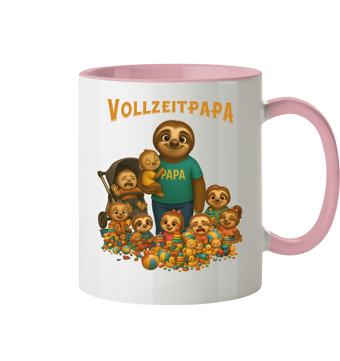 Slothies - Vollzeitpapa - Haufen Kinder - Tasse zweifarbig