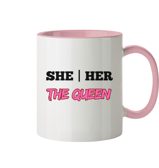 she / her – THE QUEEN - Tasse zweifarbig