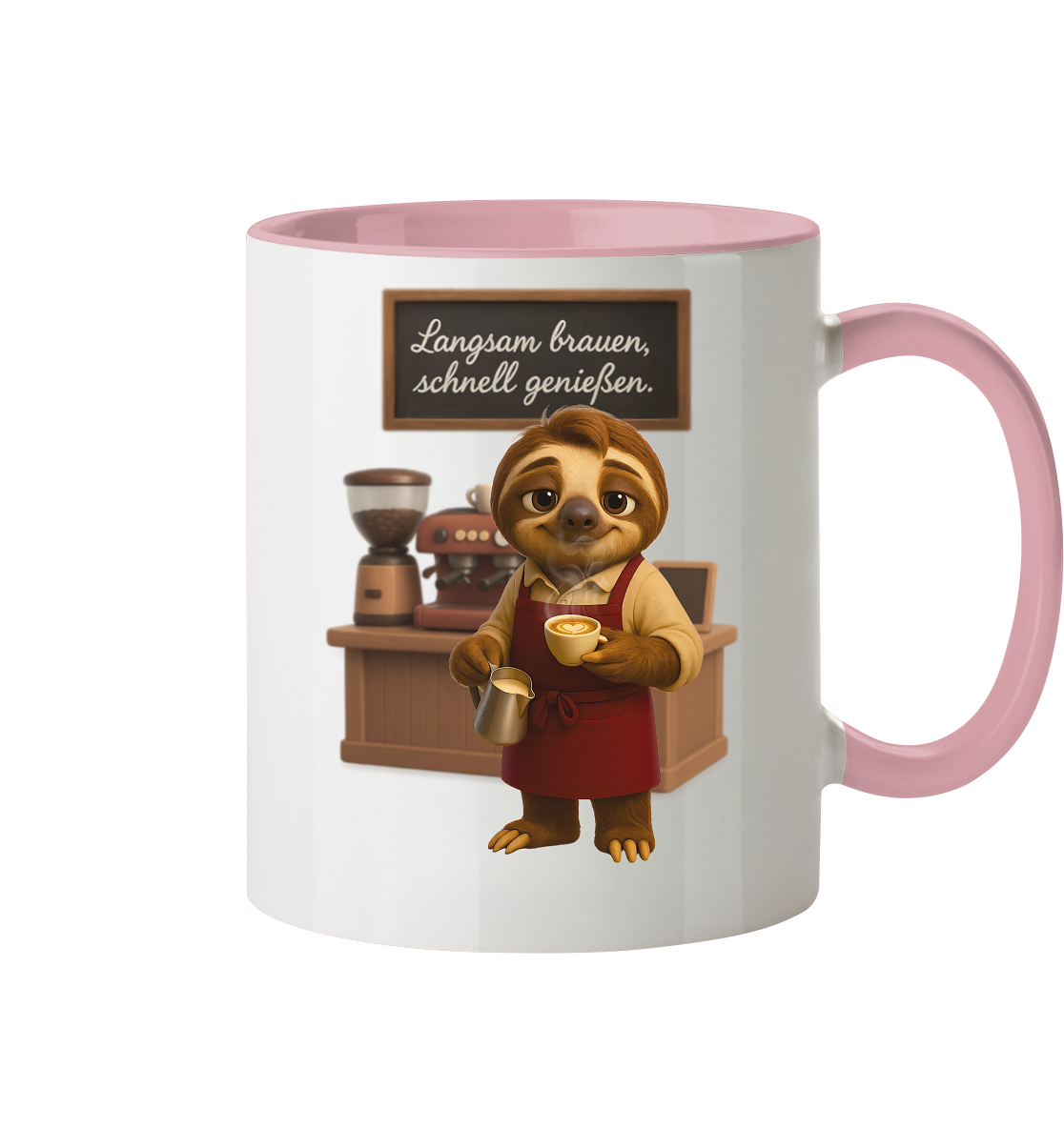 Slothies - "Langsam brauen, schenll genießen." - Männlich - Tasse zweifarbig