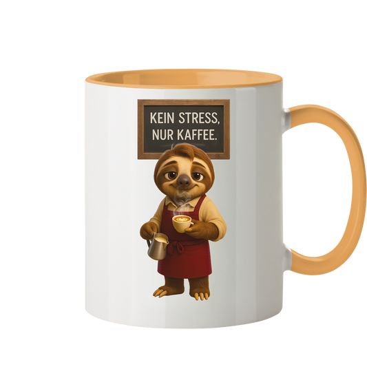 Slothies - "Kein Stress, nur Kaffee" - Männlich - Tasse zweifarbig