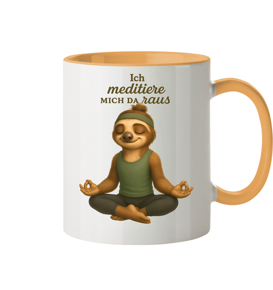 Slothies - Ich meditiere mich da raus. - Männlich - Tasse zweifarbig