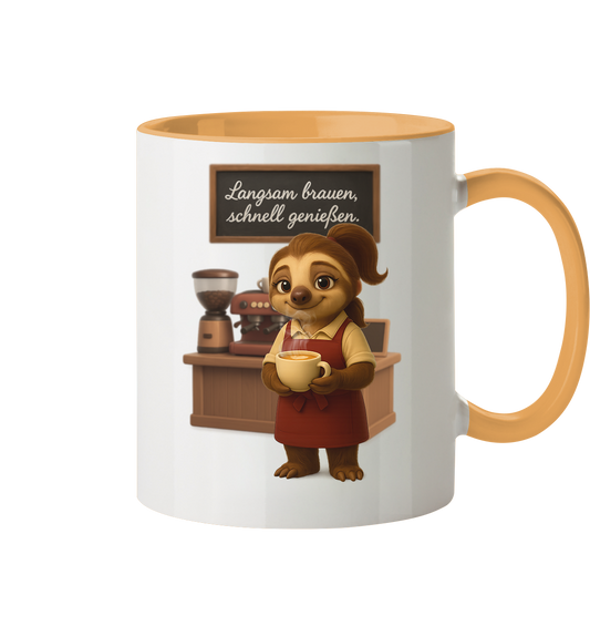 Slothies - "Langsam brauen, schnell genießen" - Weiblich - Tasse zweifarbig