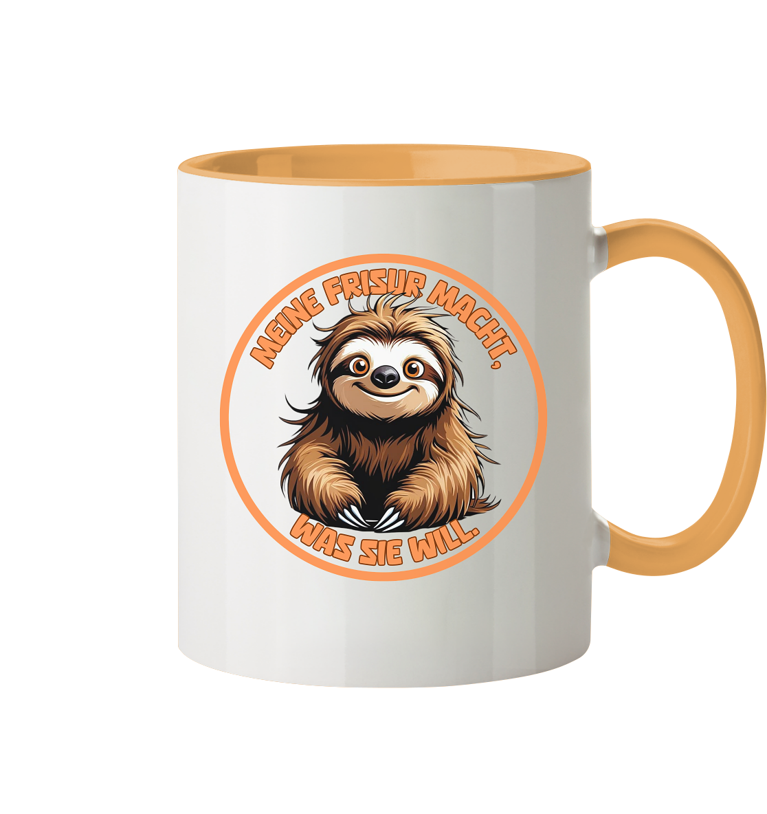 Meine Frisur macht, was sie will – Faultier - Tasse zweifarbig