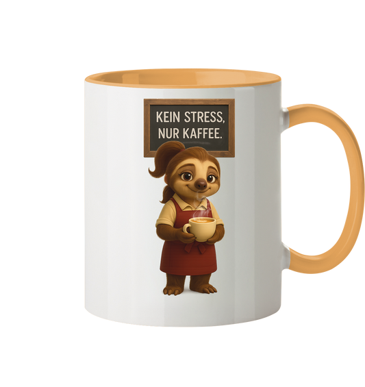 Slothies - "Kein Stress, nur Kaffee" - Weiblich - Tasse zweifarbig