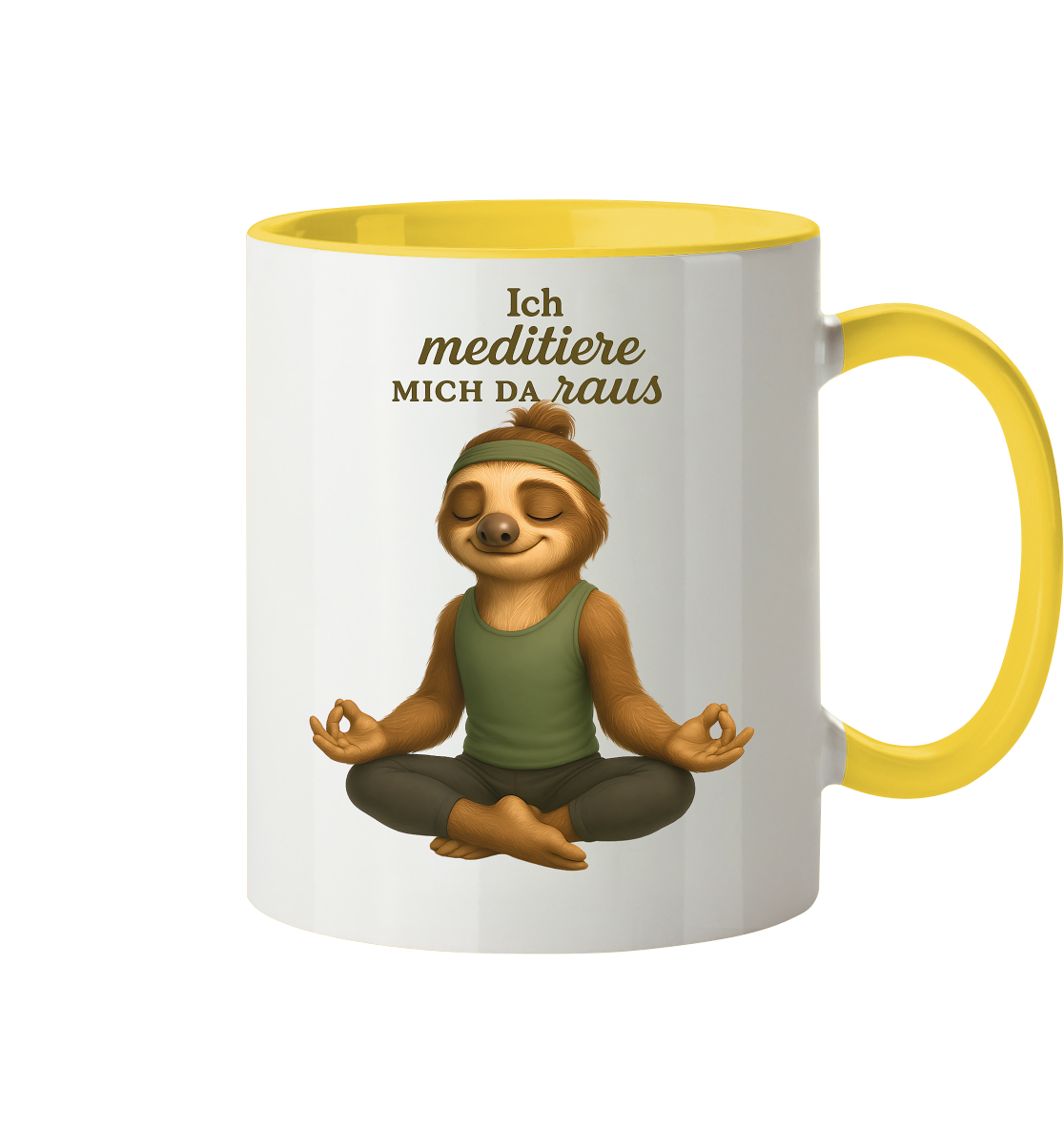 Slothies - Ich meditiere mich da raus. - Männlich - Tasse zweifarbig