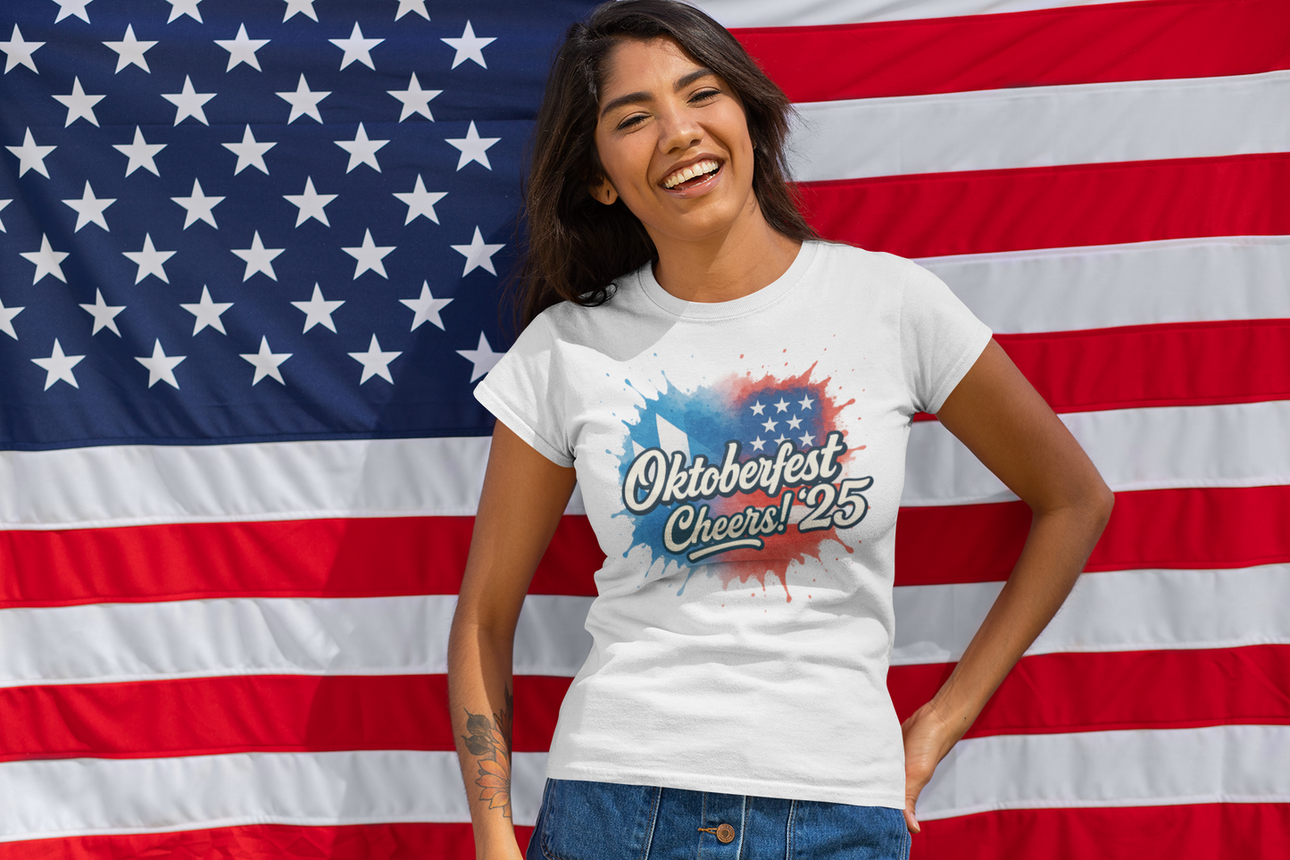 Global Cheers! - USA mit Bier - Ladies Premium Shirt